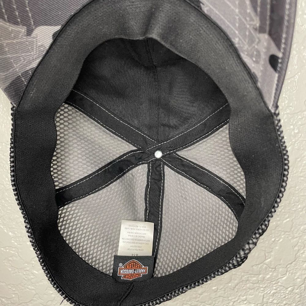 Harley-Davidson Baseball Cap Youth 4-14 Gray Camo Mesh Motorcycle Classic Logo - Picture 6 of 11